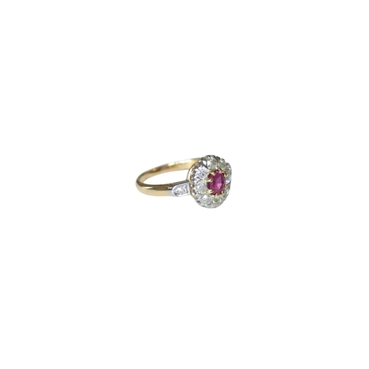 Bague Marguerite en or rose, rubis et diamants - Castafiore