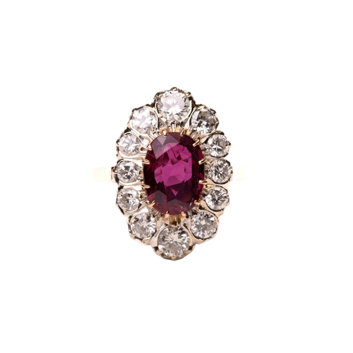 Bague Marguerite en or rose, rubis et diamants - Castafiore