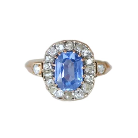 Bague Marguerite en or rose, saphir et diamants - Castafiore