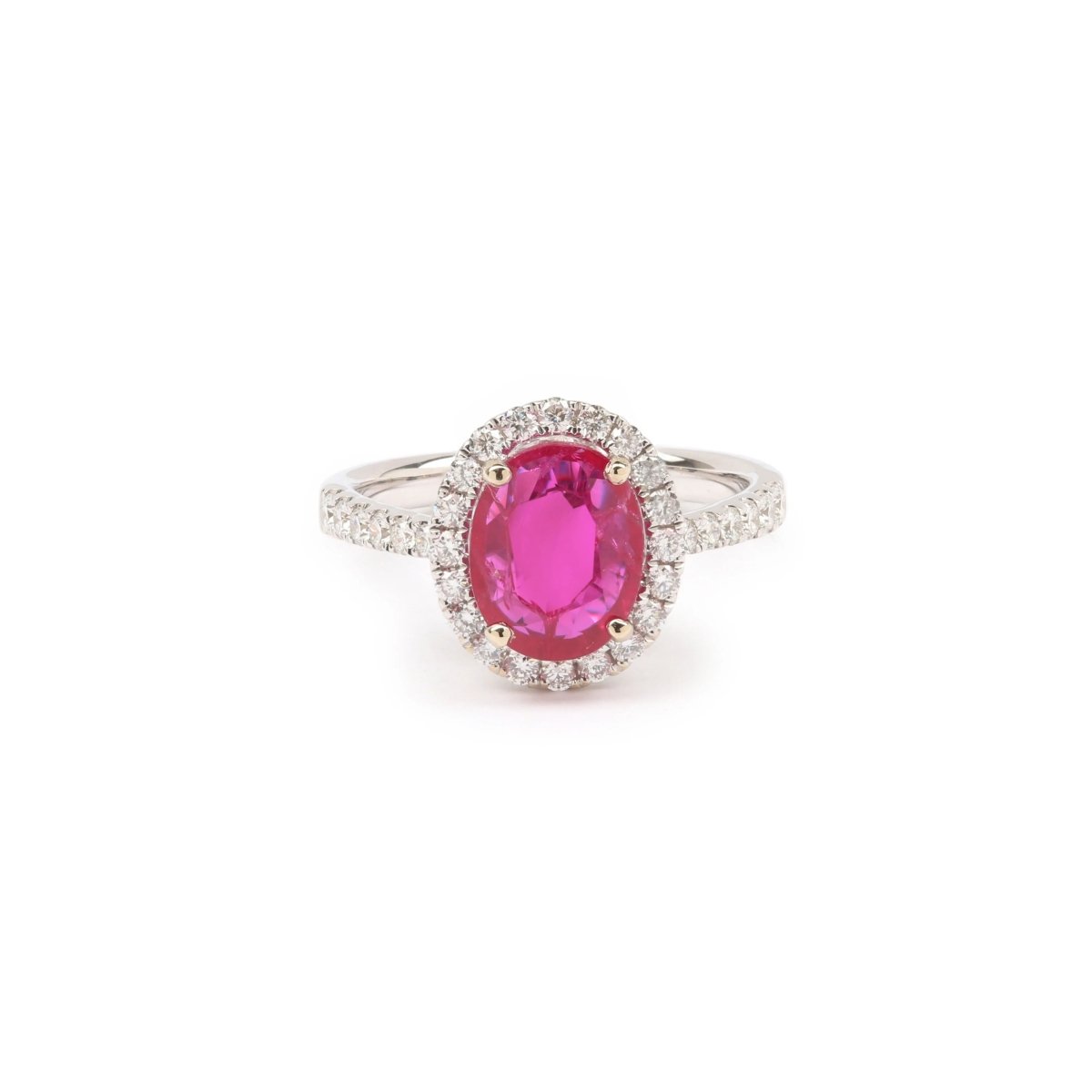 Bague Marguerite en or, rubis et diamants. - Castafiore