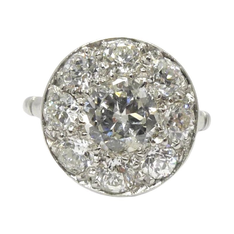 Bague marguerite en platine et diamants - Castafiore