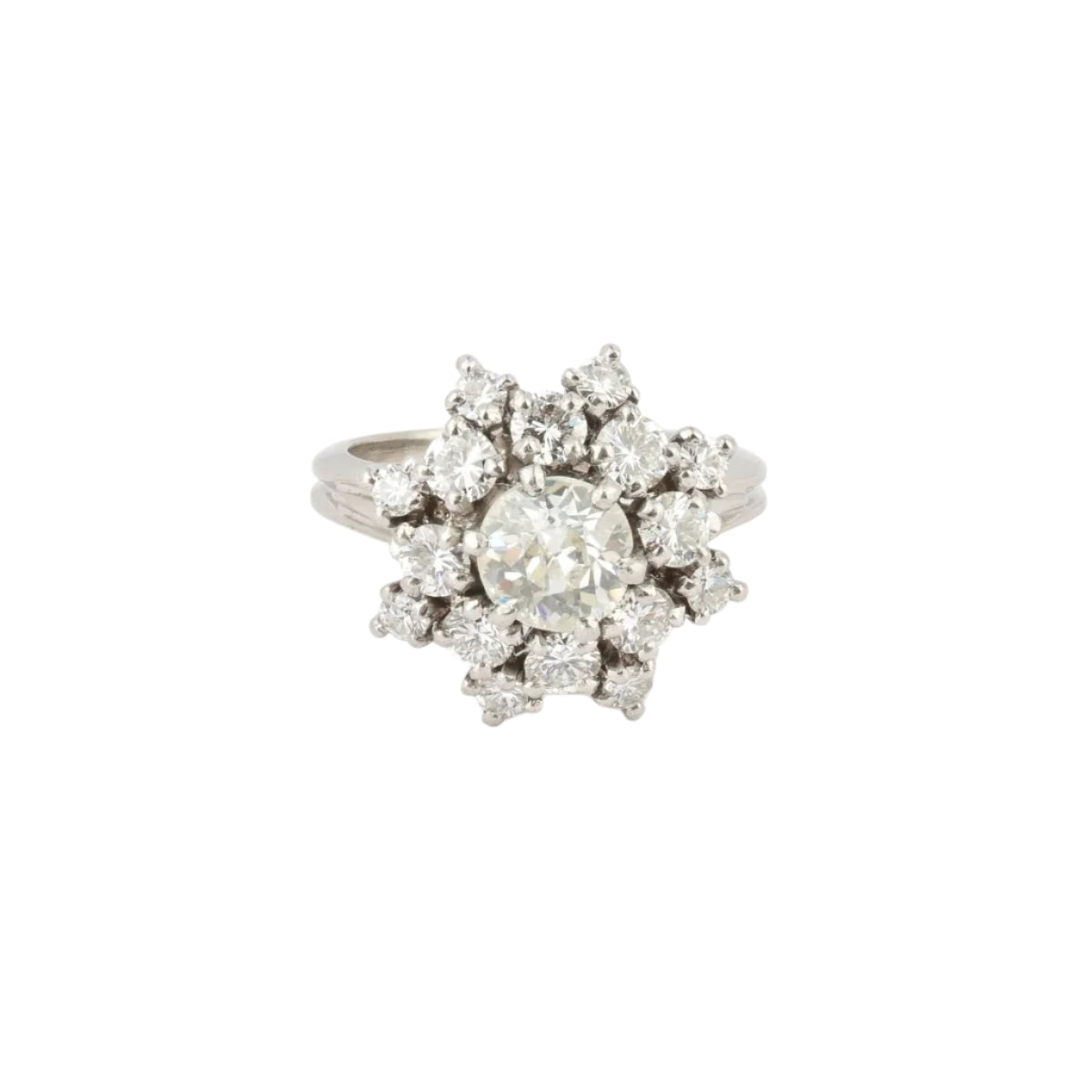 Bague Marguerite en platine et diamants - Castafiore