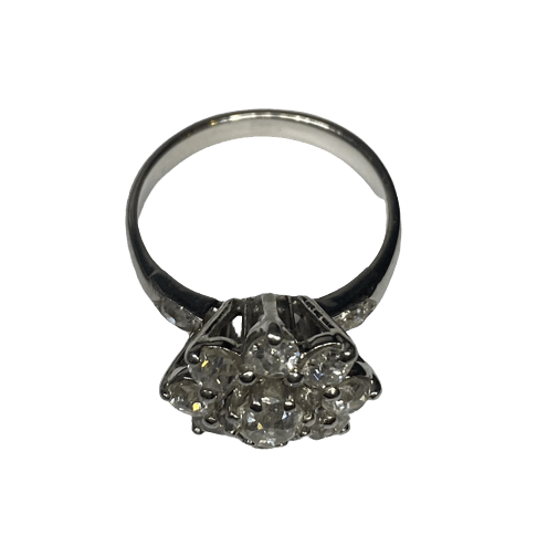 Bague Marguerite en platine et diamants - Castafiore