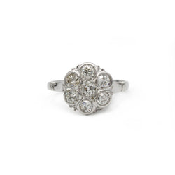 Bague Marguerite en platine et diamants - Castafiore