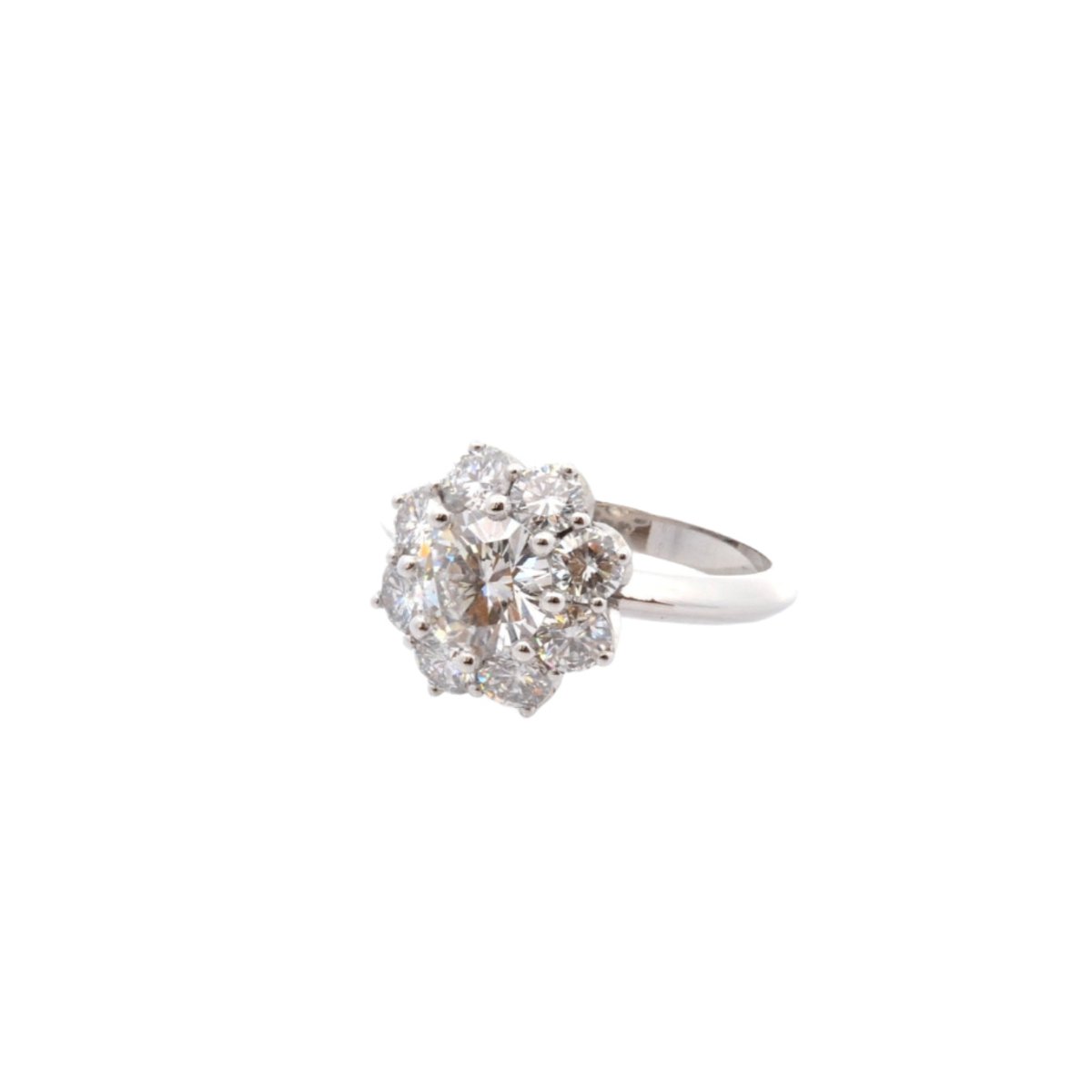 Bague marguerite en platine et diamants - Castafiore