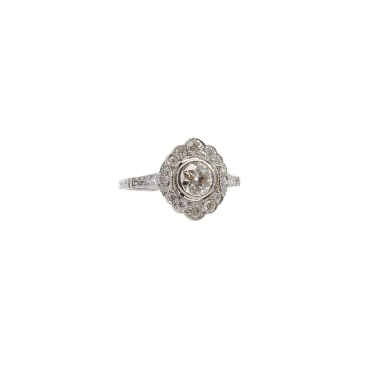 Bague Marguerite en platine et diamants - Castafiore