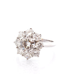 Bague Marguerite en platine et diamants - Castafiore