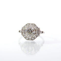 Bague Marguerite en platine et diamants - Castafiore