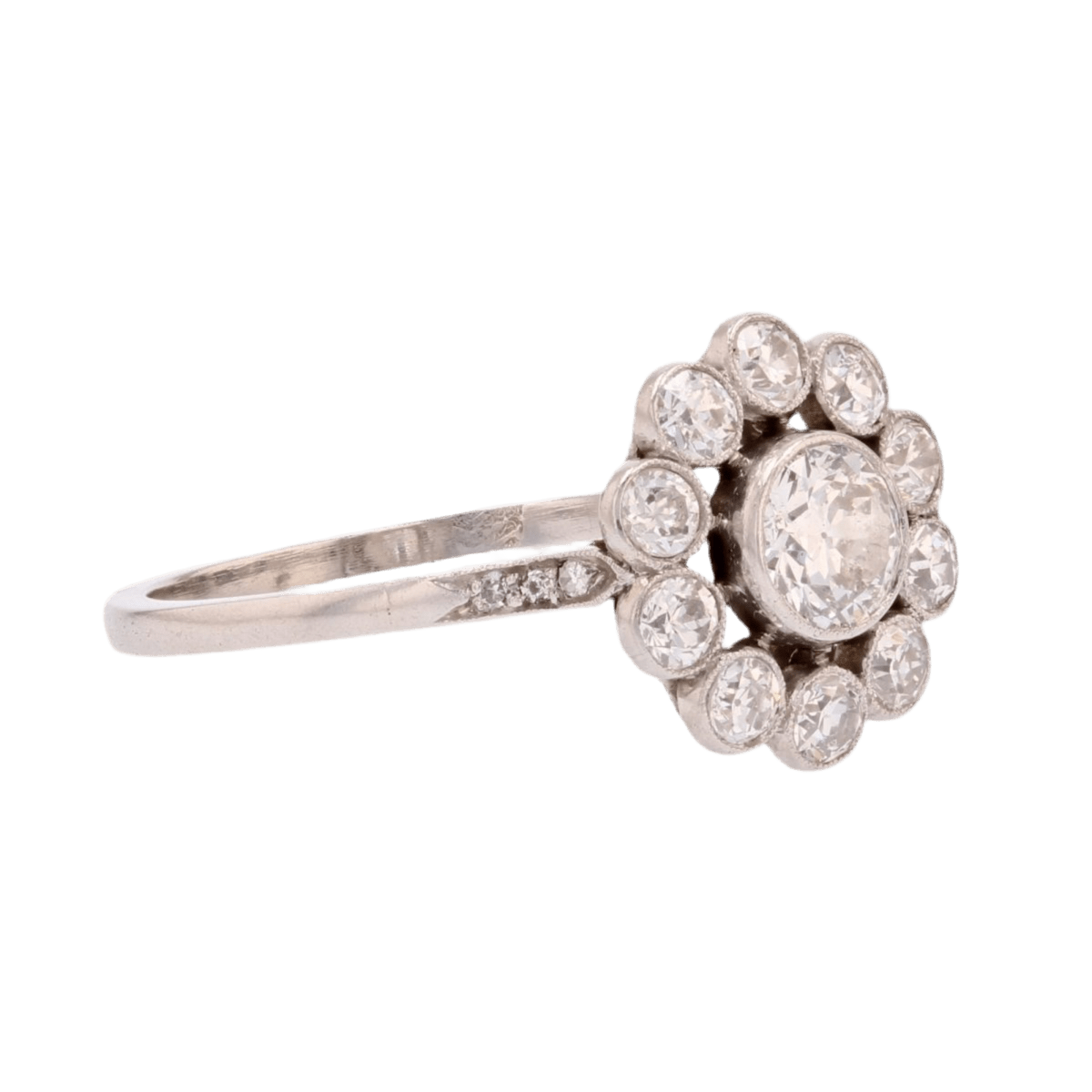 Bague Marguerite en platine et diamants - Castafiore