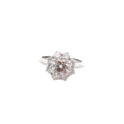 Bague marguerite en platine et diamants - Castafiore