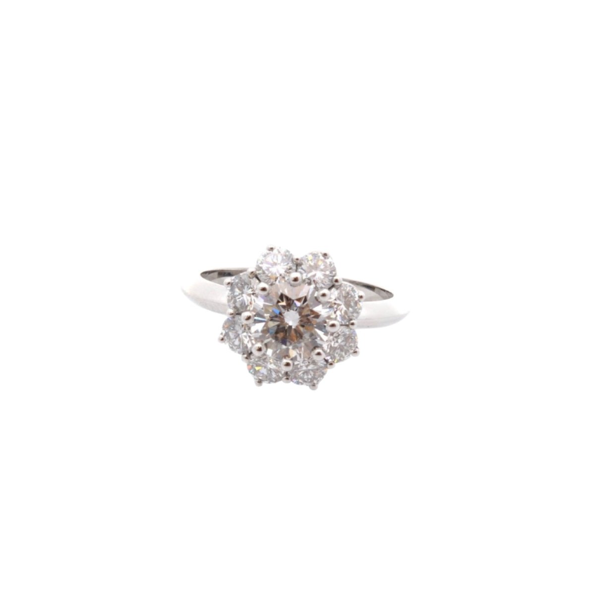 Bague marguerite en platine et diamants - Castafiore