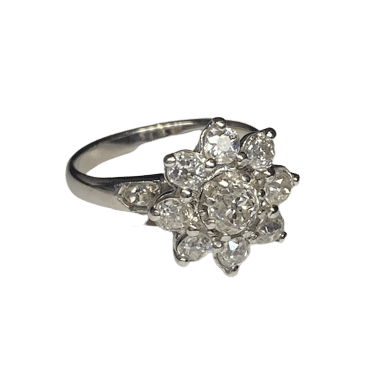 Bague Marguerite en platine et diamants - Castafiore