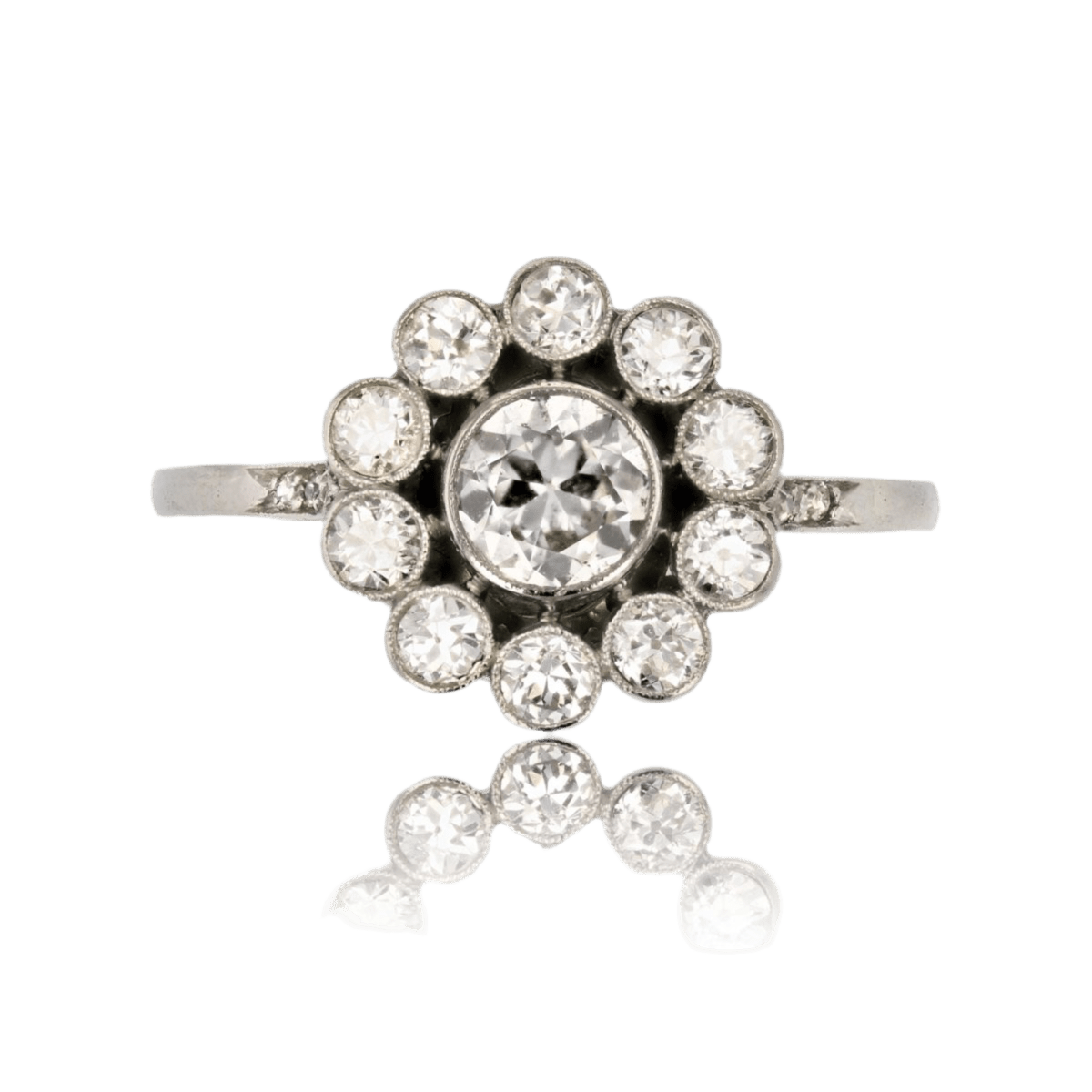 Bague Marguerite en platine et diamants - Castafiore