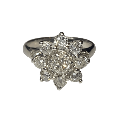 Bague Marguerite en platine et diamants - Castafiore