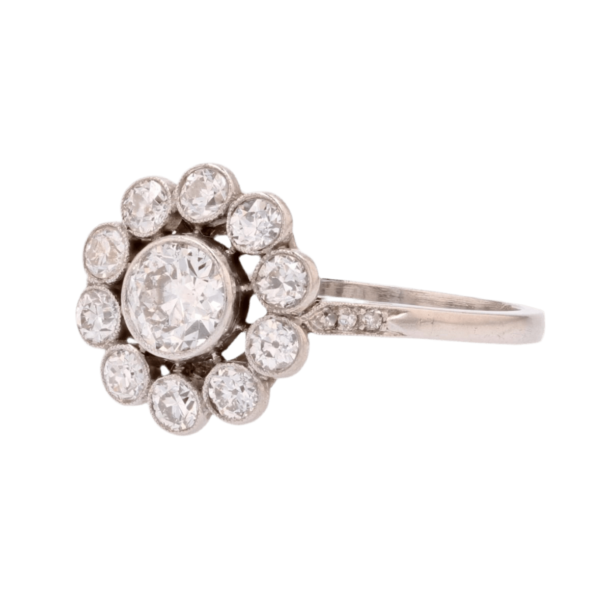 Bague Marguerite en platine et diamants - Castafiore