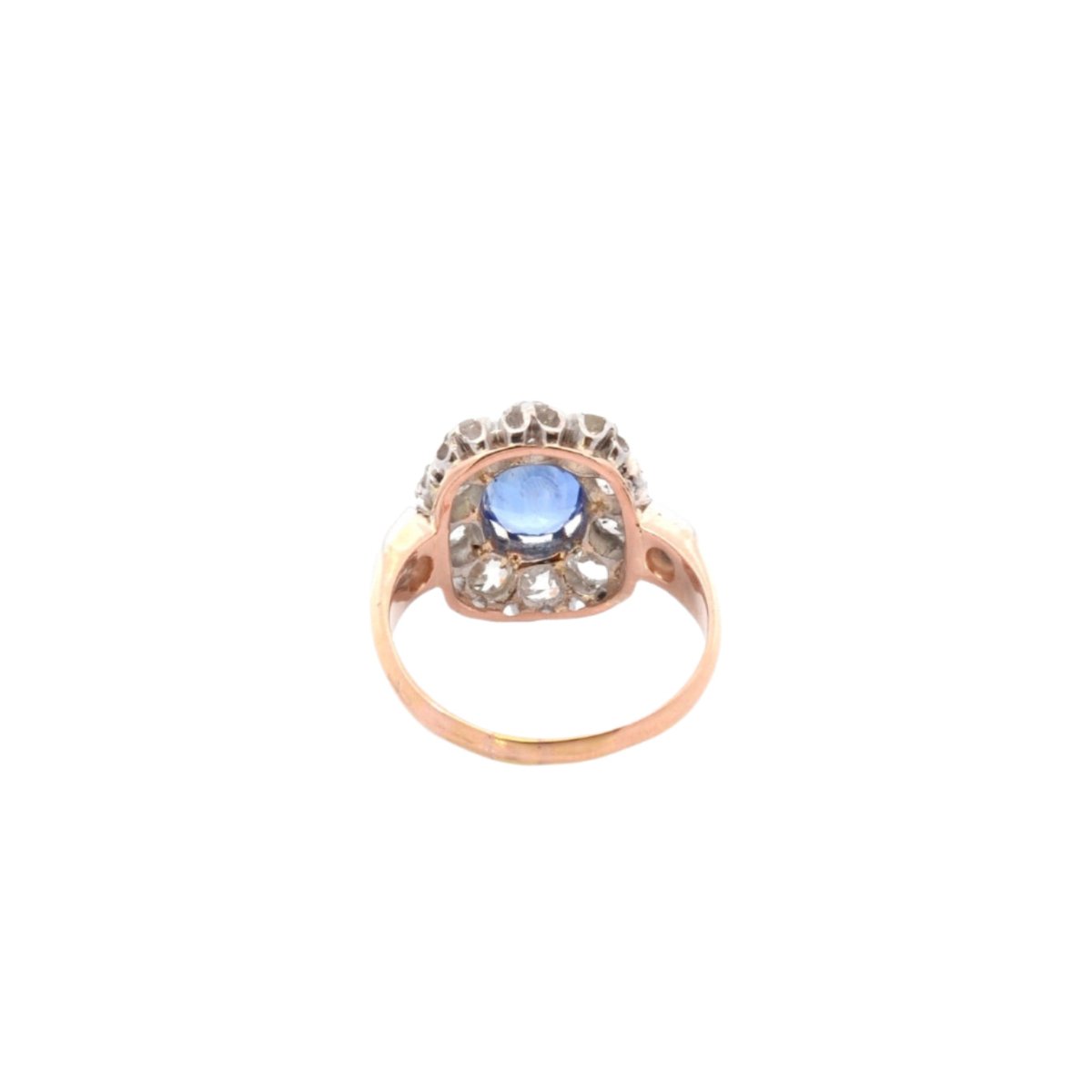 Bague Marguerite en platine, or blanc, saphir et diamants - Castafiore