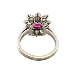 Bague Marguerite en platine, rubis et diamants - Castafiore