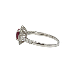 Bague Marguerite en platine, rubis et diamants - Castafiore