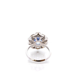 Bague Marguerite en platine, saphir et diamants - Castafiore