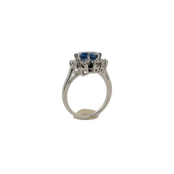Bague Marguerite en platine, saphir et diamants - Castafiore
