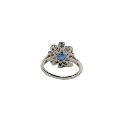 Bague Marguerite en platine, saphir et diamants - Castafiore
