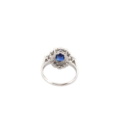 Bague Marguerite en platine, saphir et diamants - Castafiore