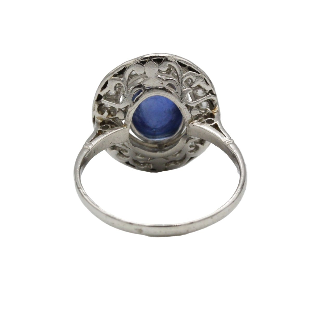 Bague Marguerite en platine, saphir, onyx et diamants - Castafiore