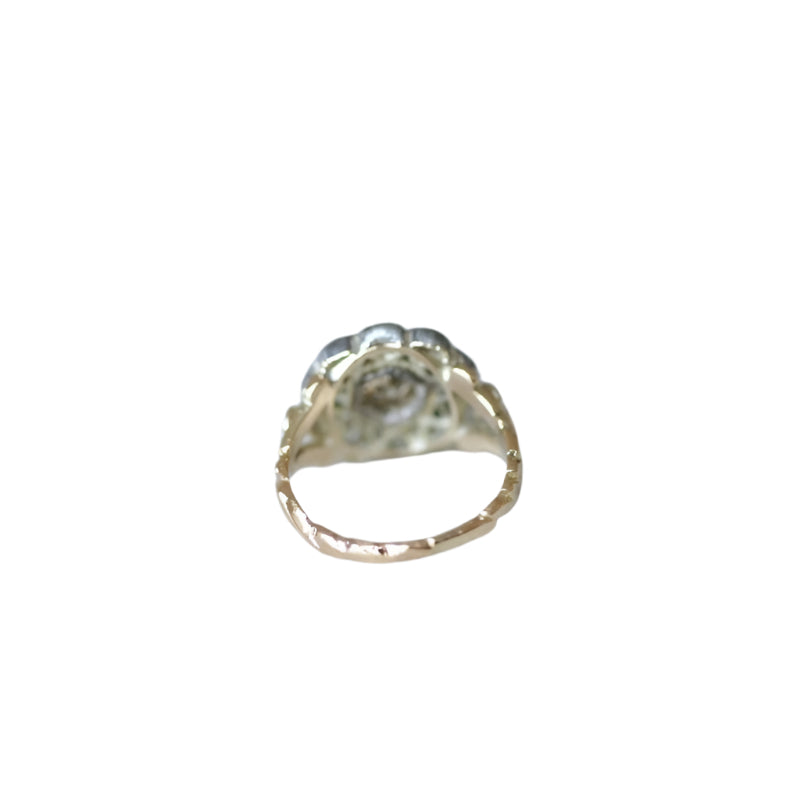 Bague marguerite or, argent, diamants - Castafiore