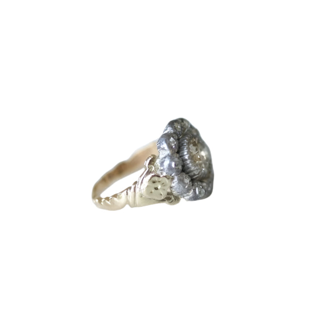 Bague marguerite or, argent, diamants - Castafiore