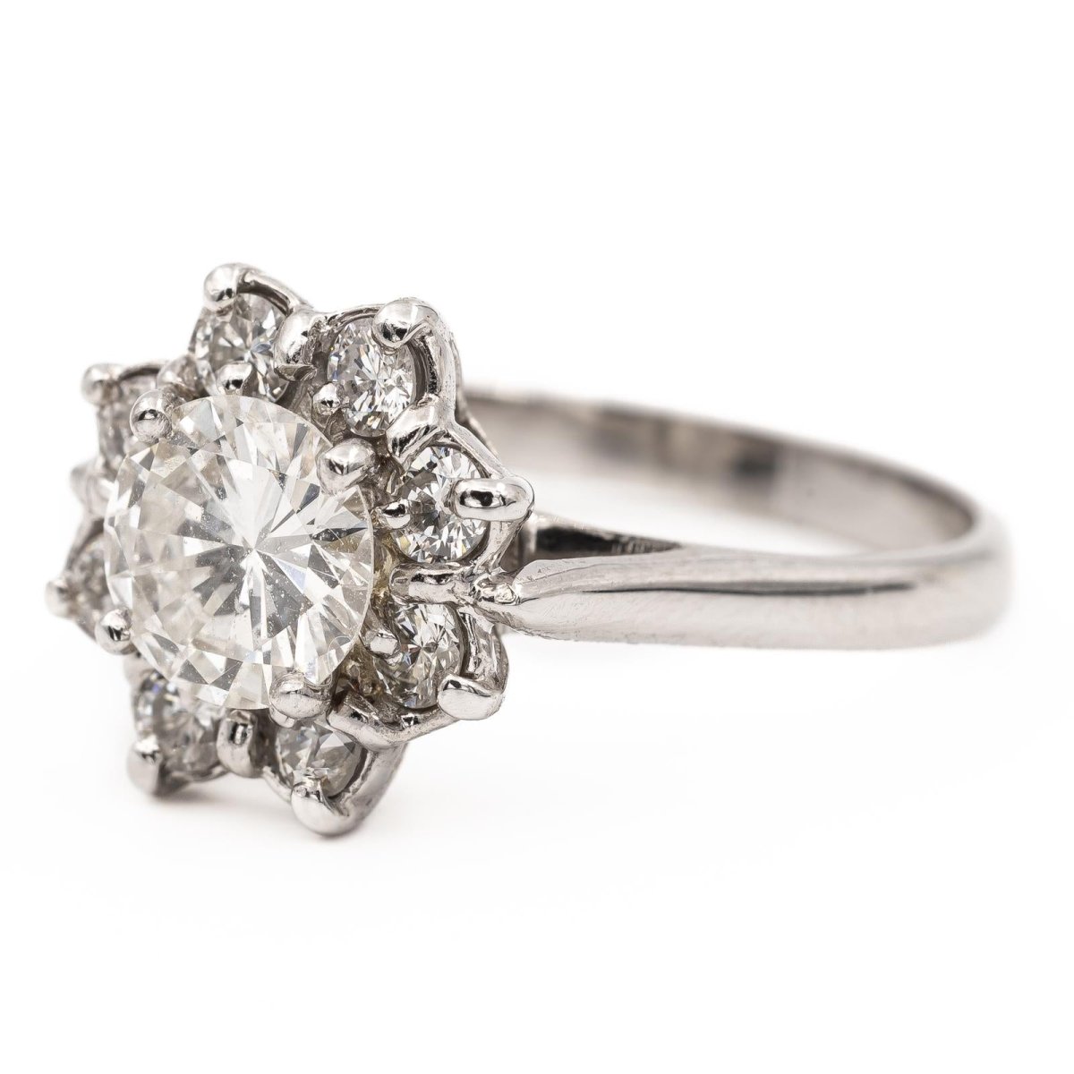 Bague Marguerite Or blanc Diamant - Castafiore