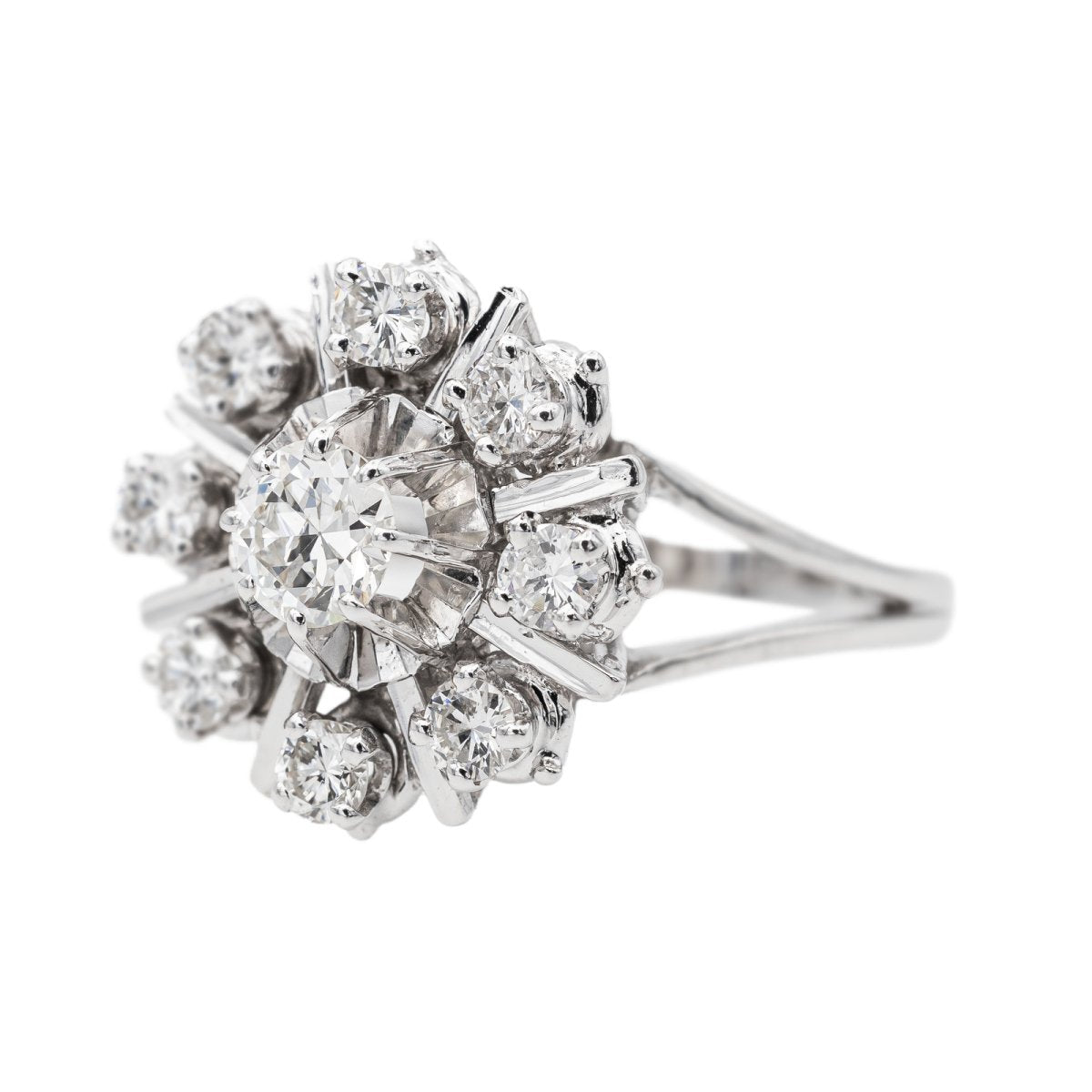 Bague Marguerite Or blanc Diamant - Castafiore