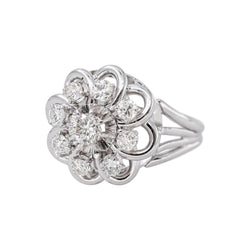 Bague Marguerite Or blanc Diamant - Castafiore