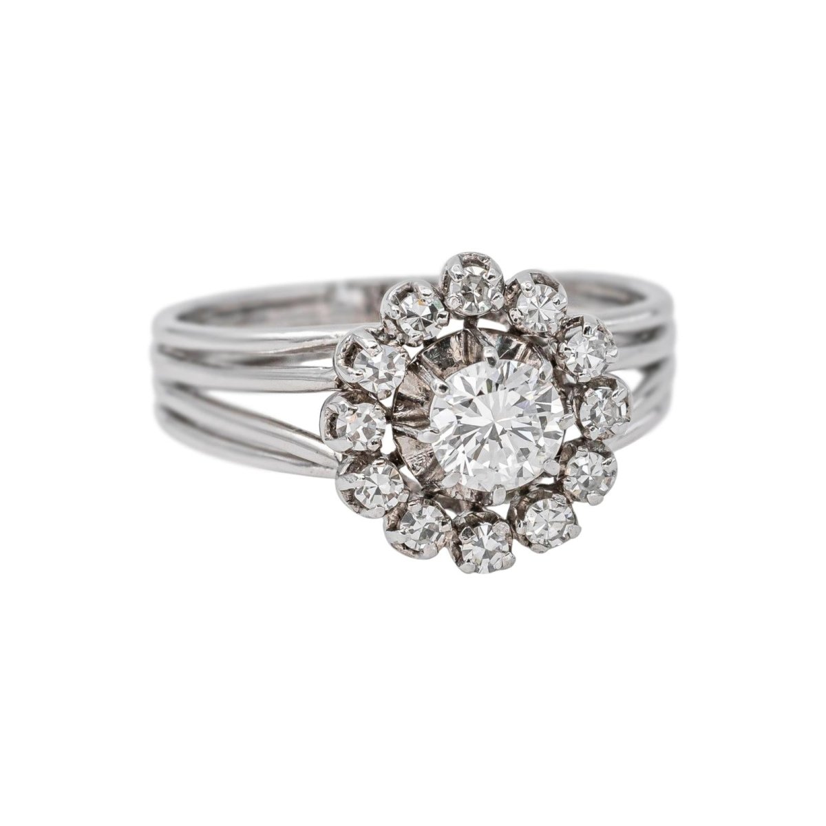 Bague Marguerite Or blanc Diamant - Castafiore