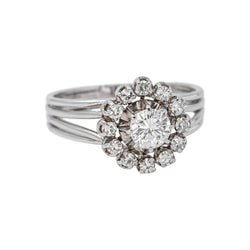 Bague Marguerite Or blanc Diamant - Castafiore