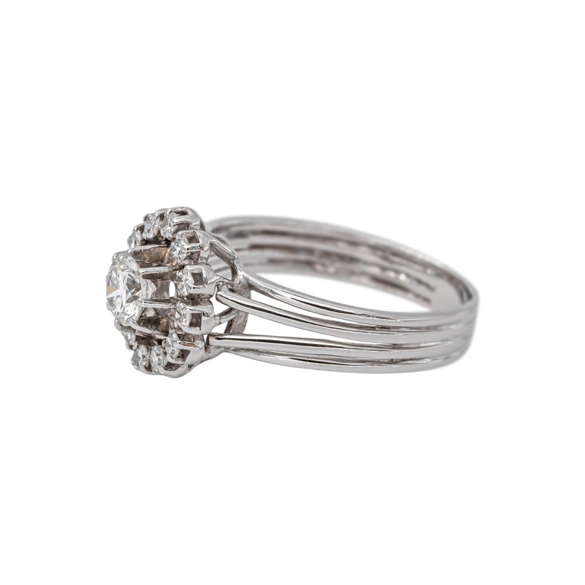 Bague Marguerite Or blanc Diamant - Castafiore