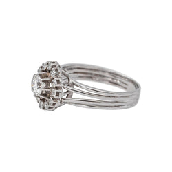Bague Marguerite Or blanc Diamant - Castafiore