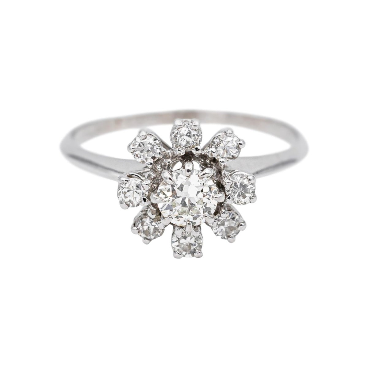 Bague Marguerite Or blanc Diamant - Castafiore