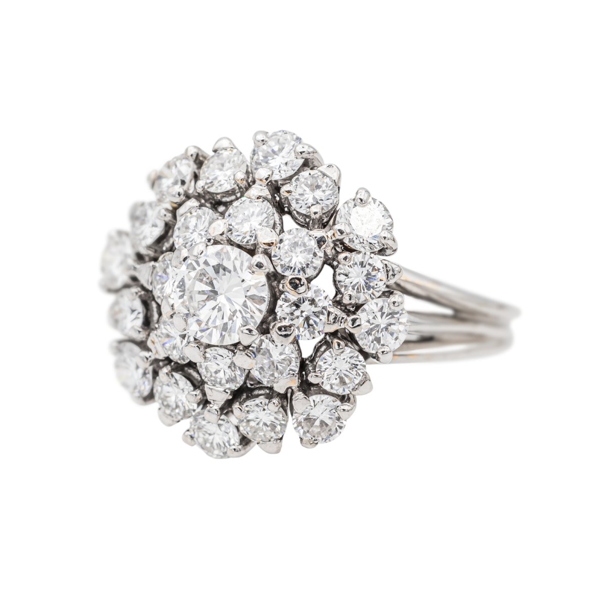 Bague Marguerite Or blanc Diamant - Castafiore