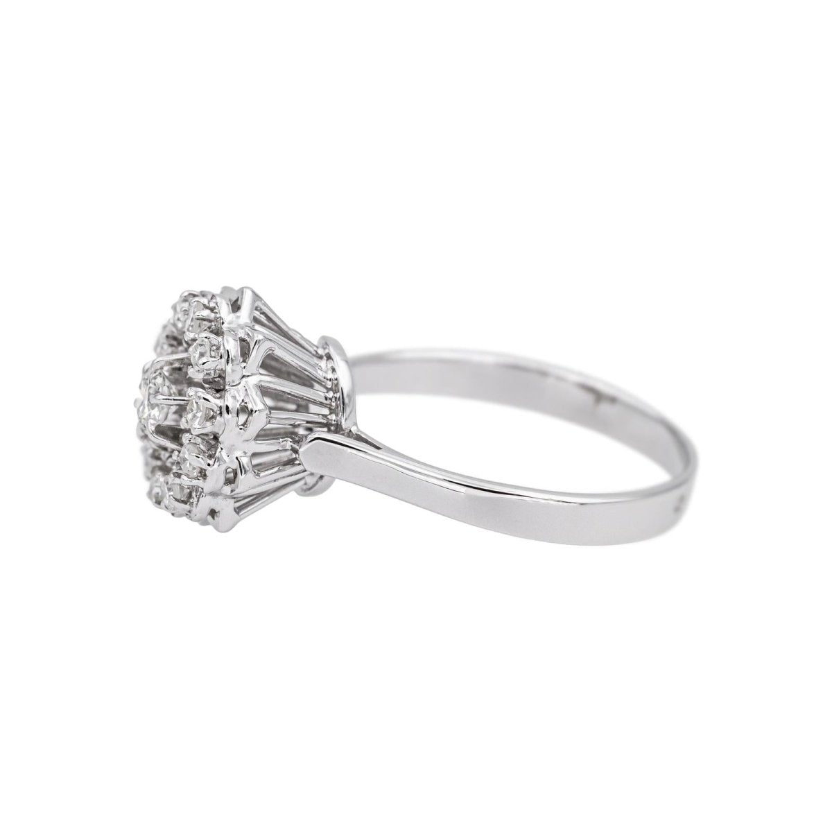 Bague Marguerite Or blanc Diamant - Castafiore