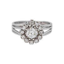 Bague Marguerite Or blanc Diamant - Castafiore