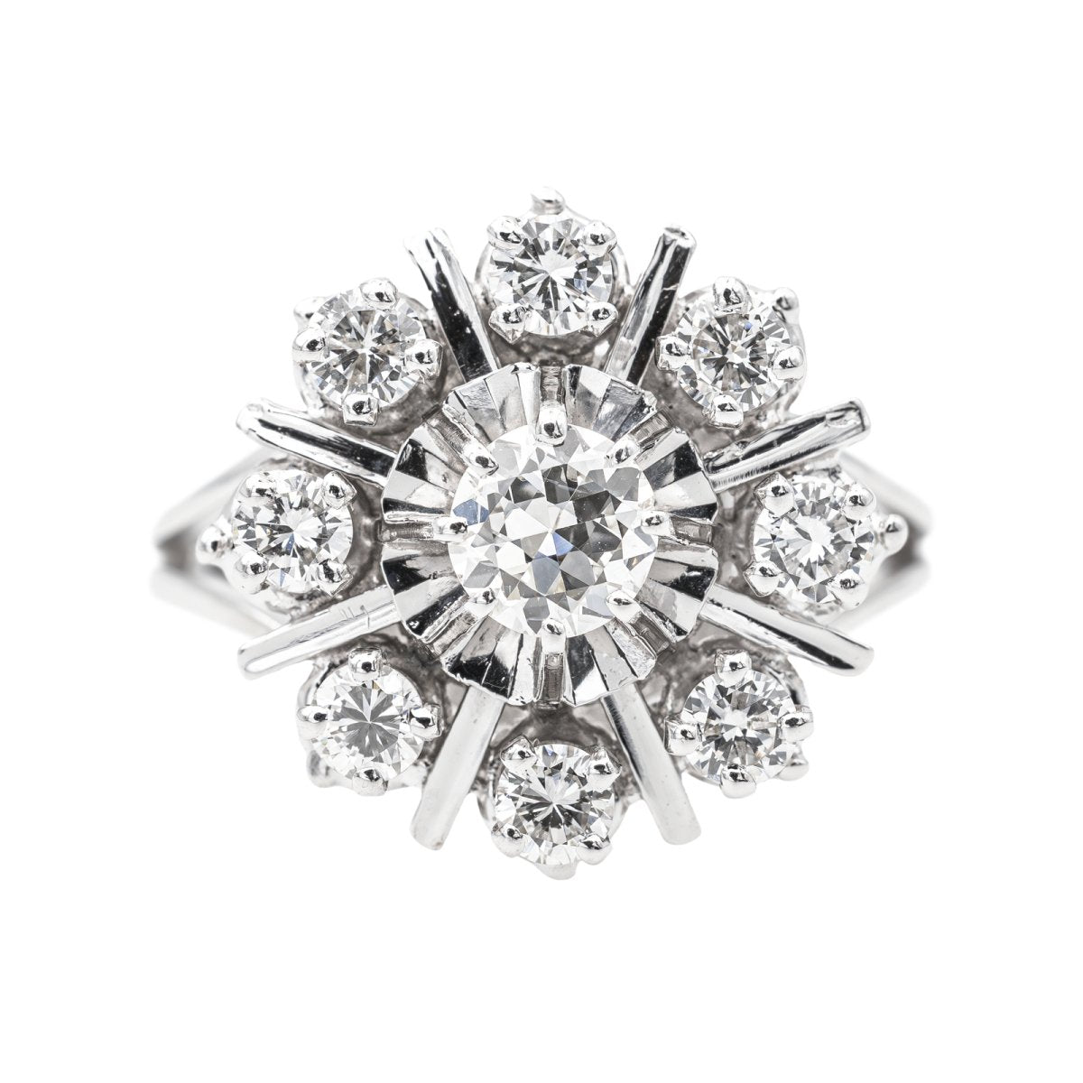 Bague Marguerite Or blanc Diamant - Castafiore