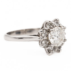 Bague Marguerite Or blanc Diamant - Castafiore