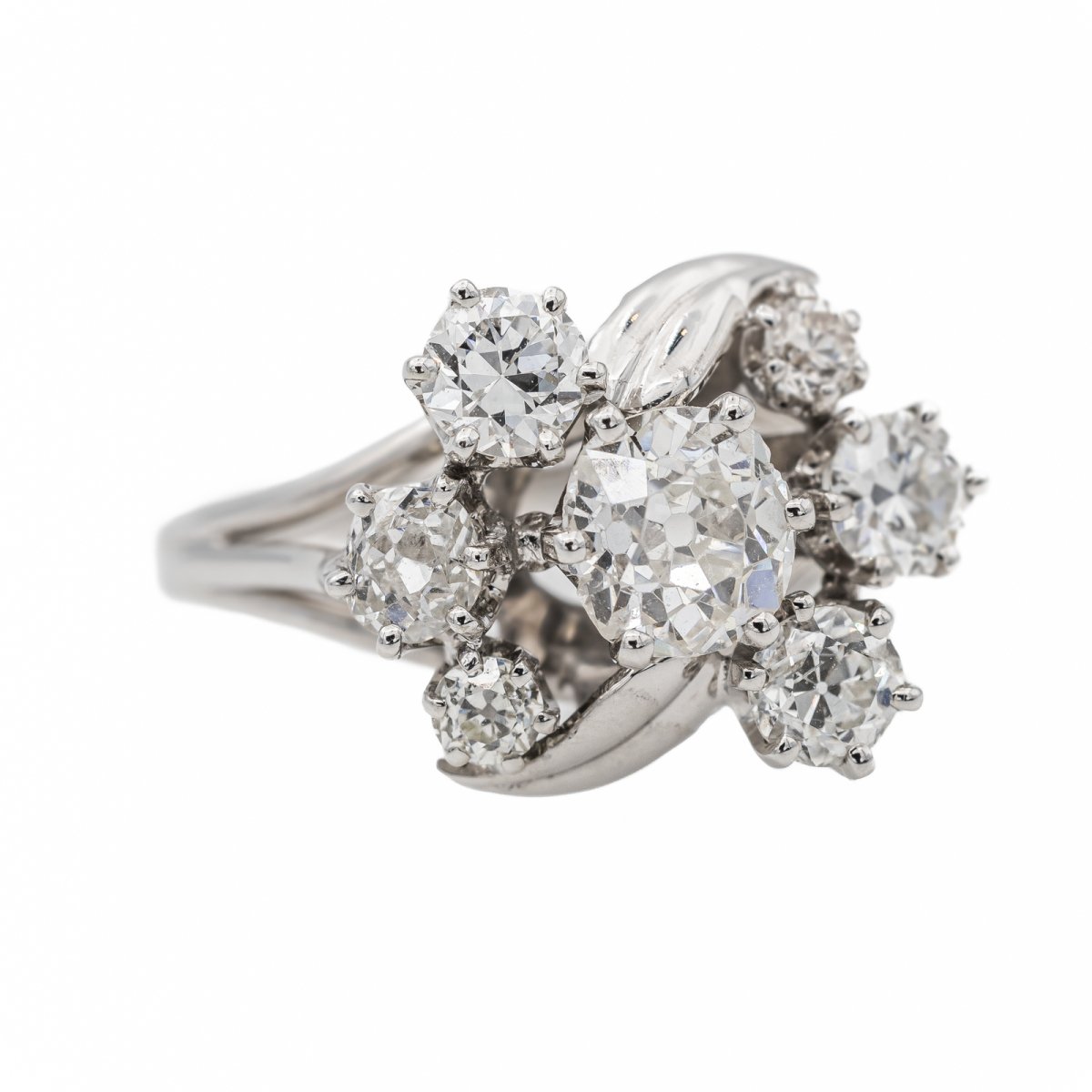 Bague Marguerite Or blanc Diamant - Castafiore