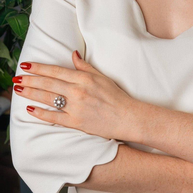 Bague Marguerite Or blanc Diamant - Castafiore