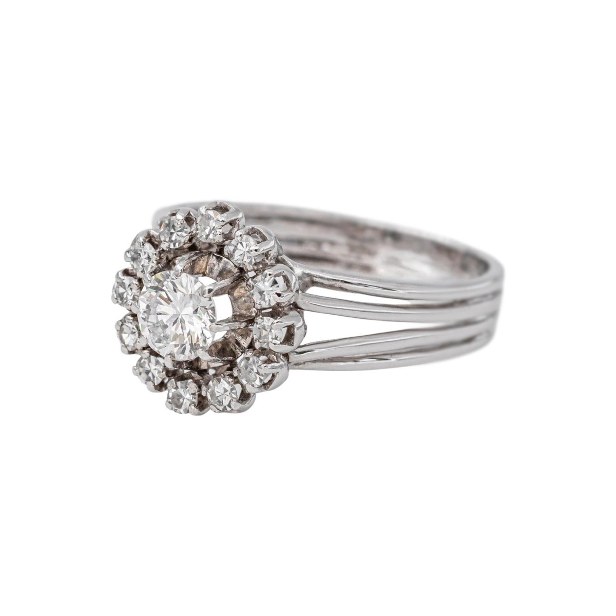 Bague Marguerite Or blanc Diamant - Castafiore