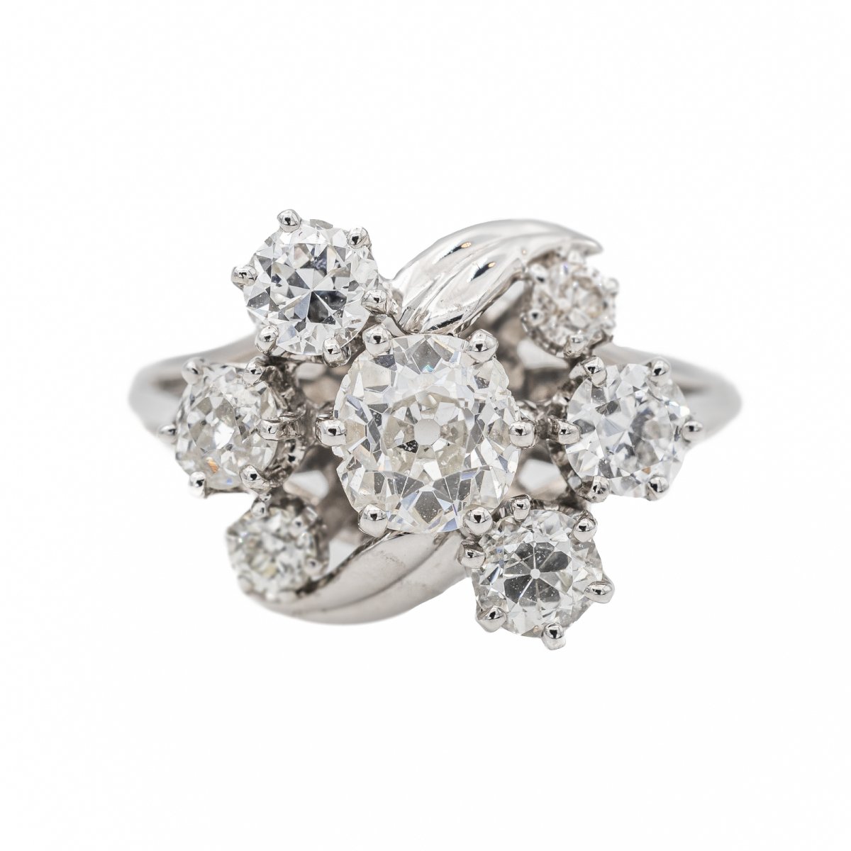 Bague Marguerite Or blanc Diamant - Castafiore