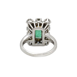 Bague Marguerite or blanc, émeraude et diamants - Castafiore