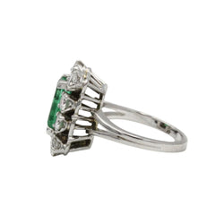 Bague Marguerite or blanc, émeraude et diamants - Castafiore