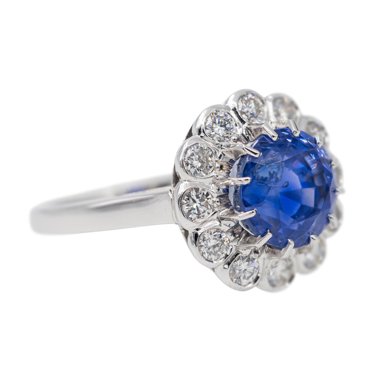 Bague Marguerite Or blanc Saphir - Castafiore