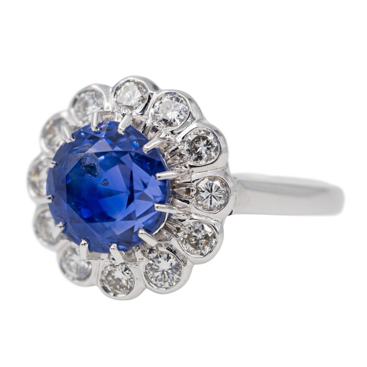 Bague Marguerite Or blanc Saphir - Castafiore